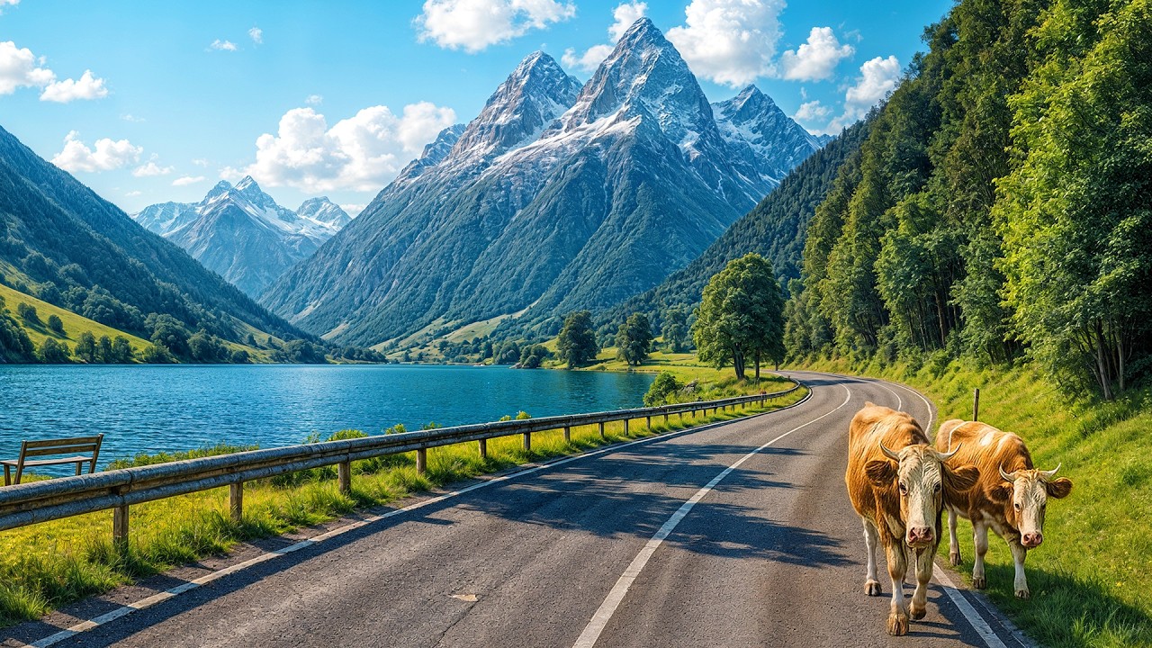 12 Hours of Relaxing Drive in the Austrian Alps | Ambient Music & Scenic Roads