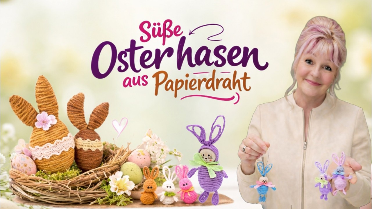 Einfache Osterhäschen aus Styroporei  basteln 🐰 2 Osterdeko Ideen für den Osterstrauß