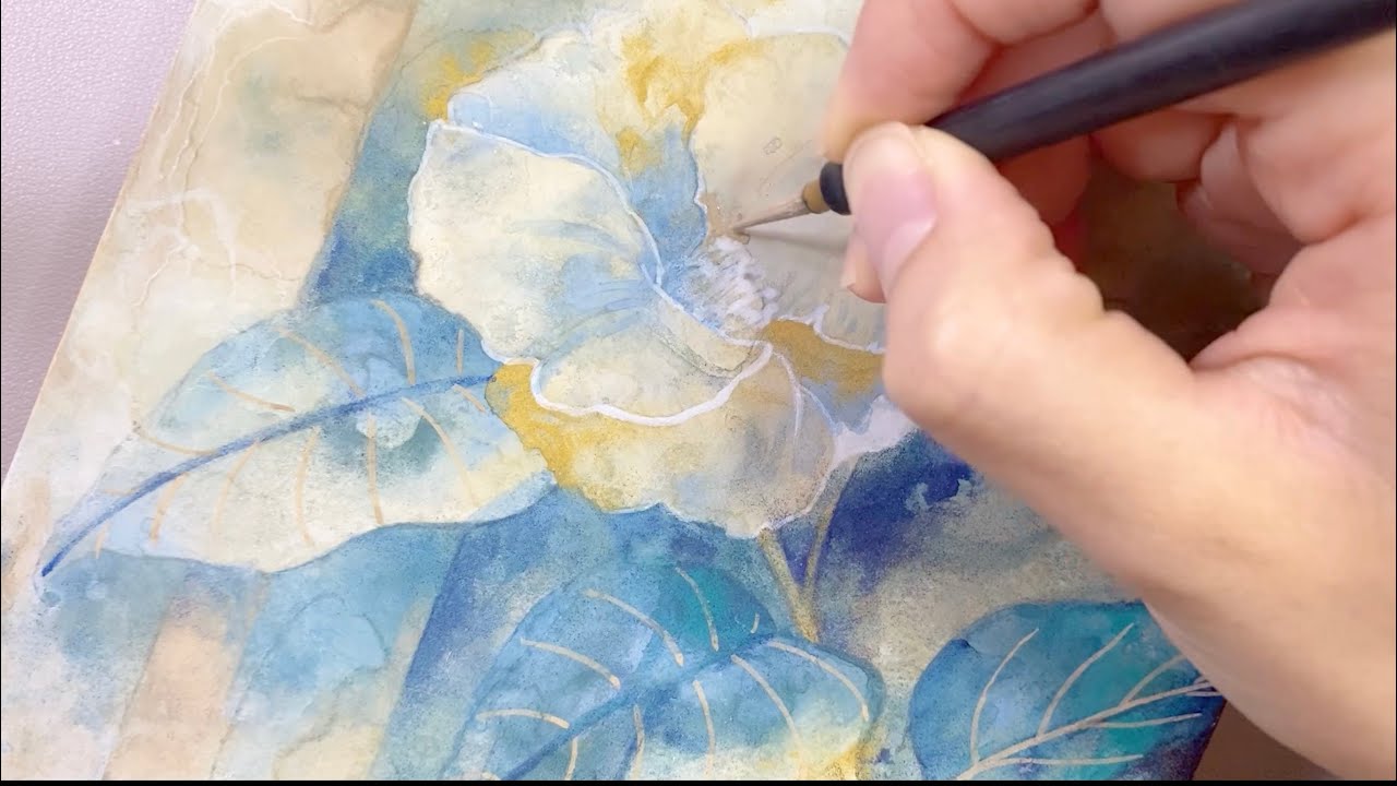 【日本画メイキング】白嶺/スケッチ/岩絵具/スパッタリング/japanesepainting/art