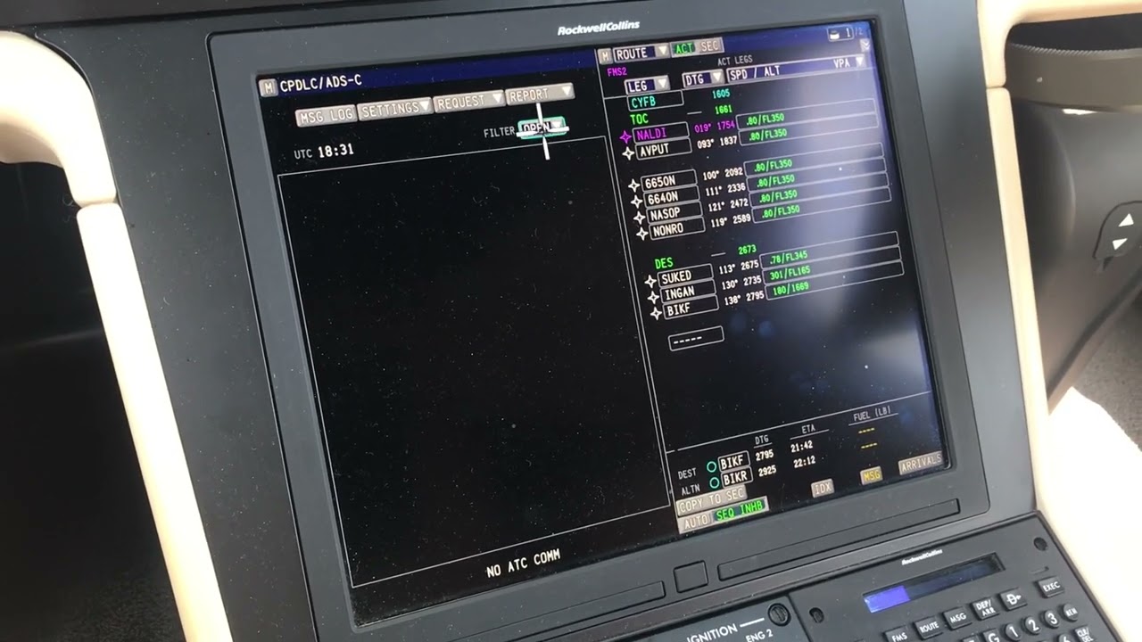 Cruise setup page Praetor 500