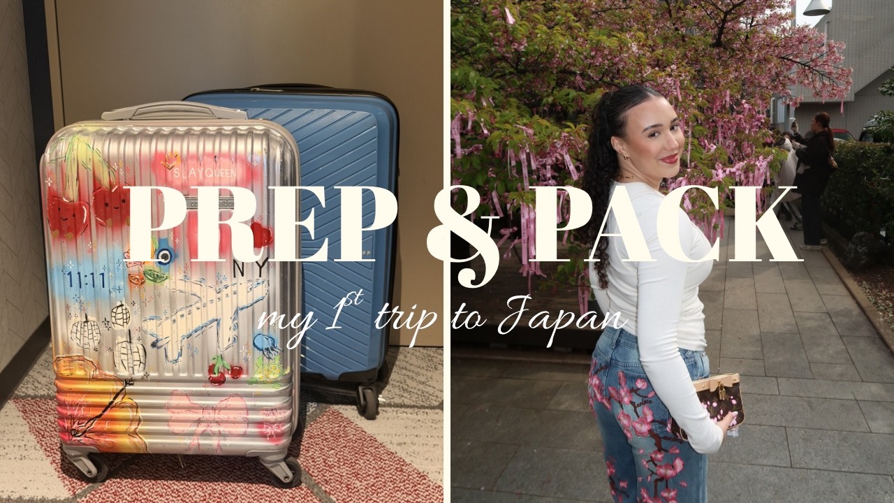 PREP & PACK for My FIRST Trip to Japan 🇯🇵🌸| brows, cherry blossom nails & OVERPACKING