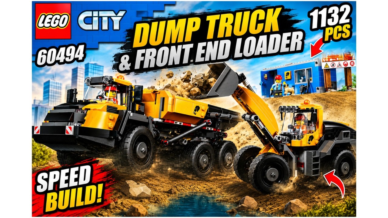 LEGO City 60494 Самосвал и фронтальный погрузчик | Скоростная сборка