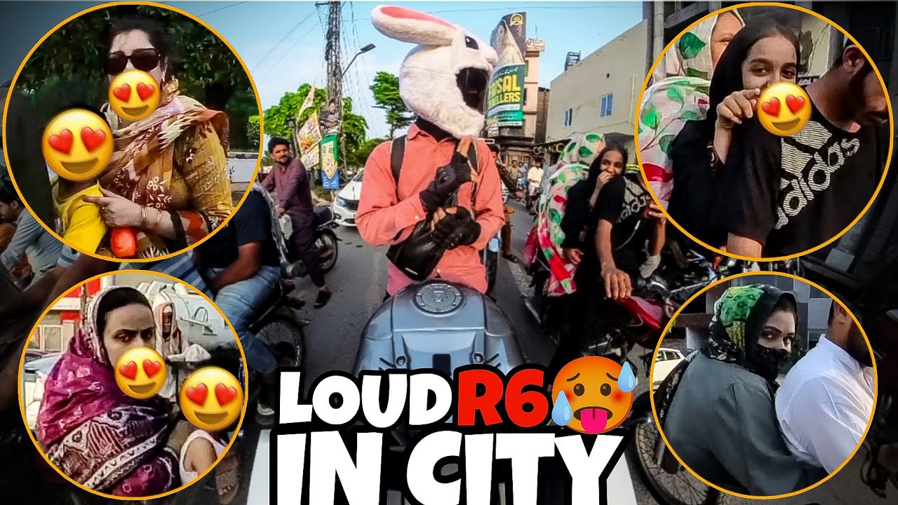 Bunny Helmet + Loud Yamaha R6 🥵 in the City | Crazy Public Reactions!