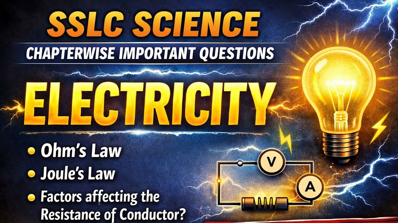Sslc science/ chapterwise important questions/ Electricity chapter SSLC science/SSLC 2026