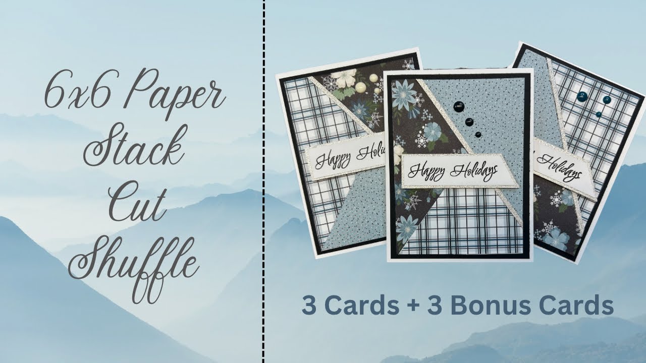 Складывай, разрезай, перемешивай — 3 карты плюс 3 бонусные карты! #stackcutshuffle #christmascard