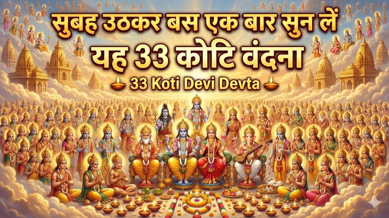 सुबह उठकर बस एक बार सुन लें यह 33 कोटि वंदना | All Gods Bhajan 🛕
