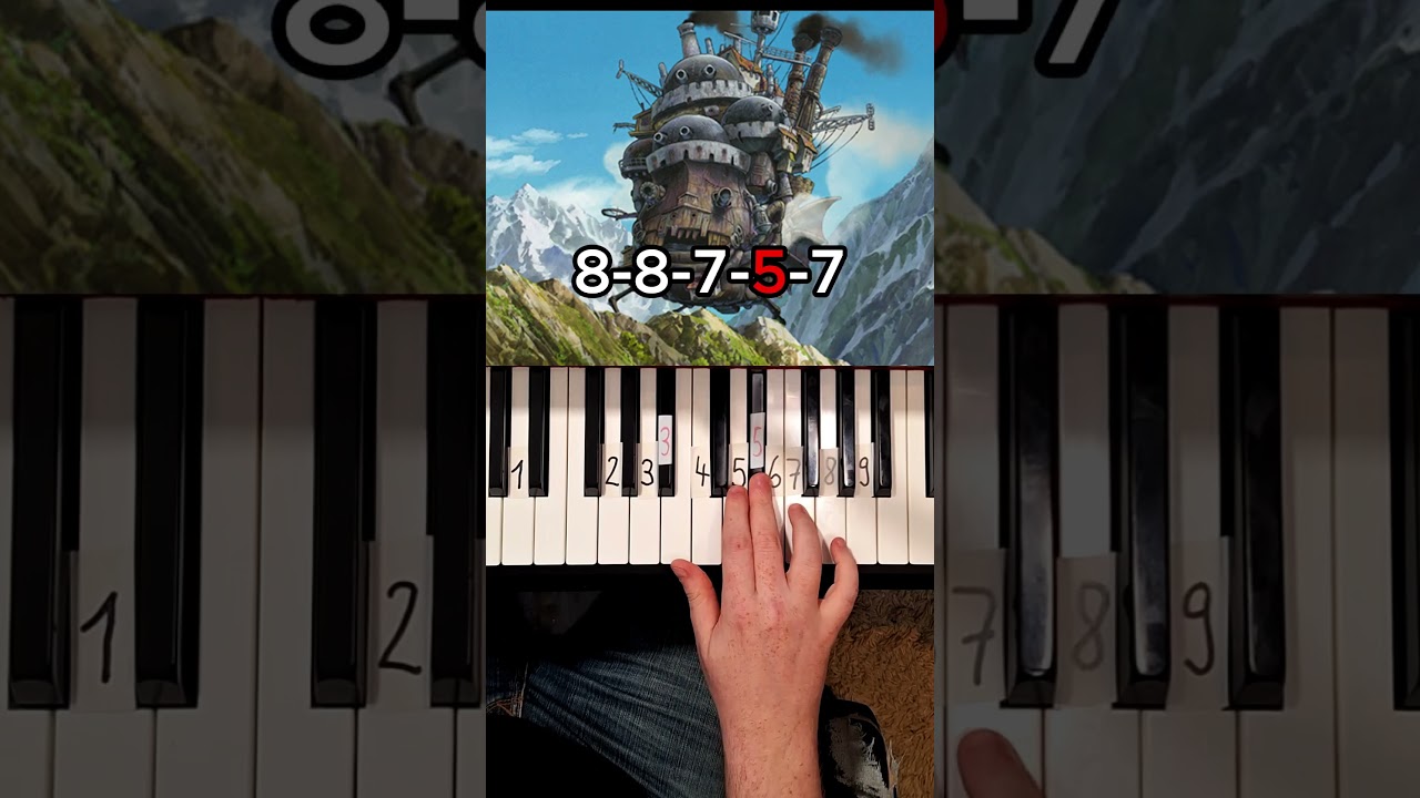 Howls Moving Castle Piano Tutorial #shorts
