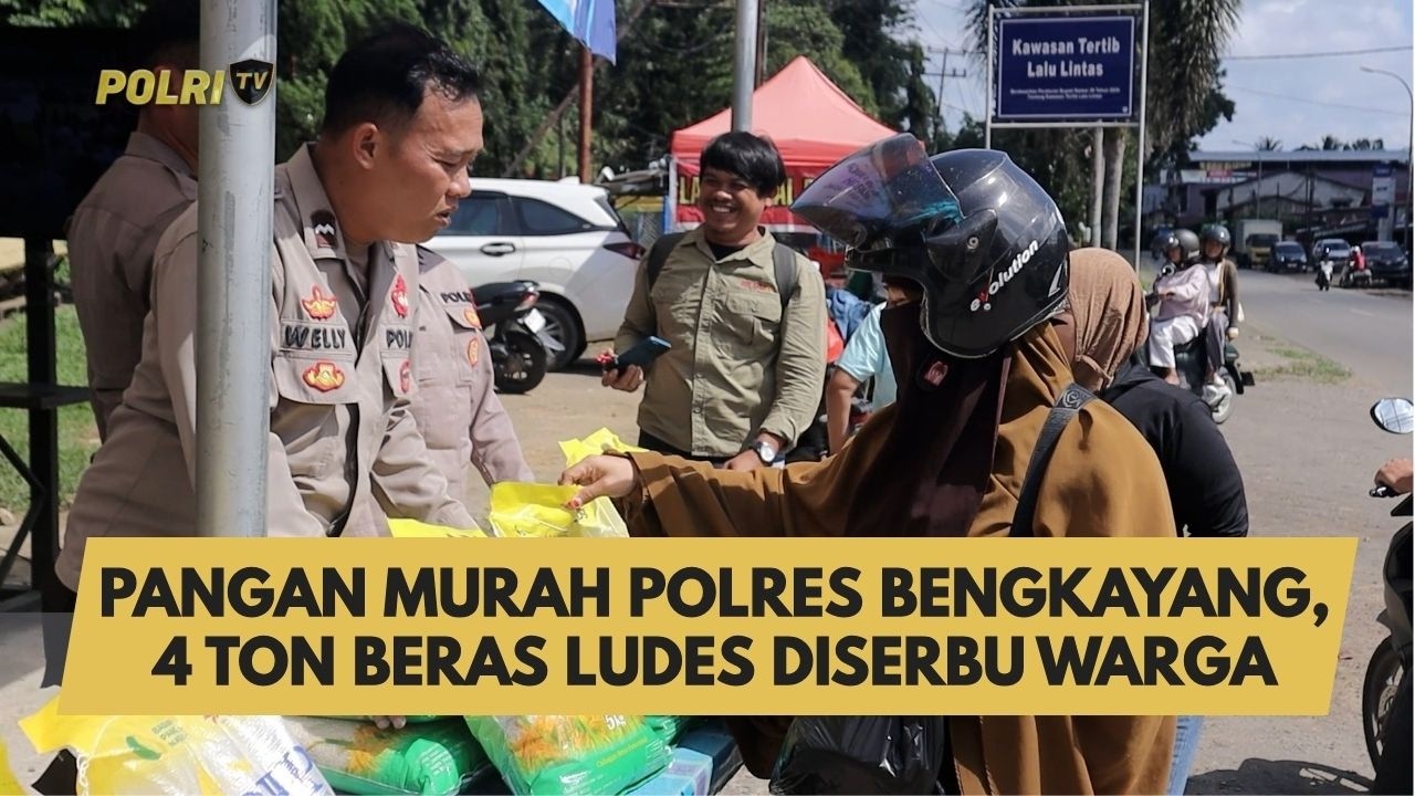 PANGAN MURAH POLRES BENGKAYANG, 4 TON BERAS LUDES DISERBU WARGA