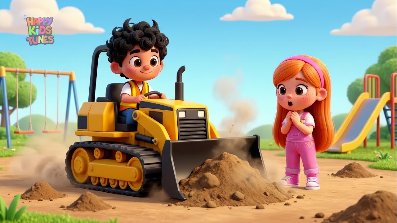 Construction Vehicles Song 🚜 Building a Playground | Excavator, Dump Truck & Crane | Kids Songs