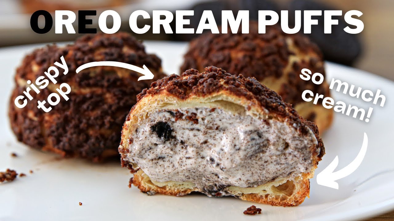 Oreo Cream Puffs Recipe | Choux au Craquelin