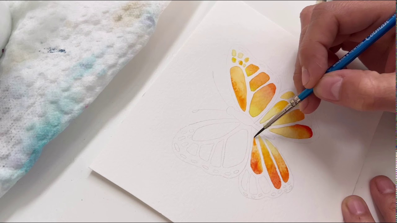 ACUARELAS PARA PRINCIPIANTES | MARIPOSA MONARCA