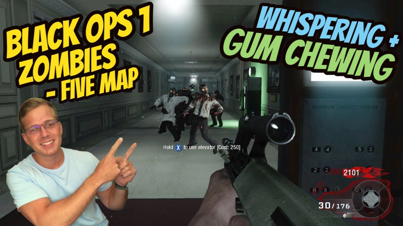 ASMR Gaming: COD Black Ops | Relaxing Zombies On Five! - Gum Chewing & Whisper - TBT ep. 61