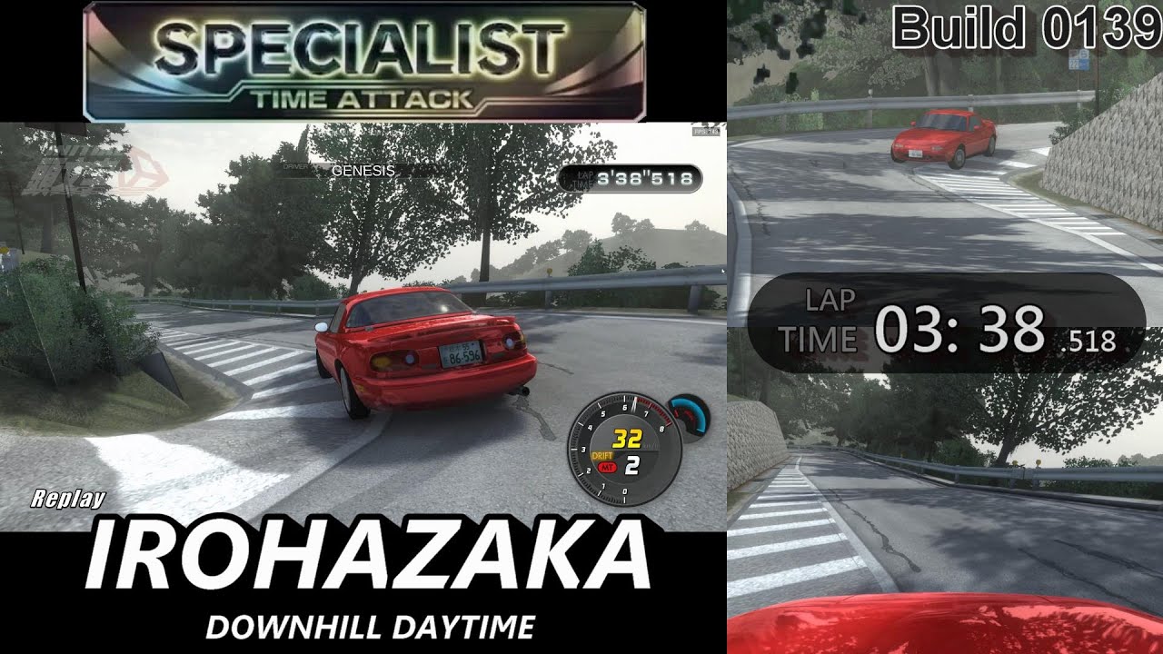[Replay] Initial Unity IROHAZAKA 伊呂波 NA6CE，TIME ATTACK，頭文字 Unity，頭文字D，DAYTIME，DOWNHILL，SPECIALIST