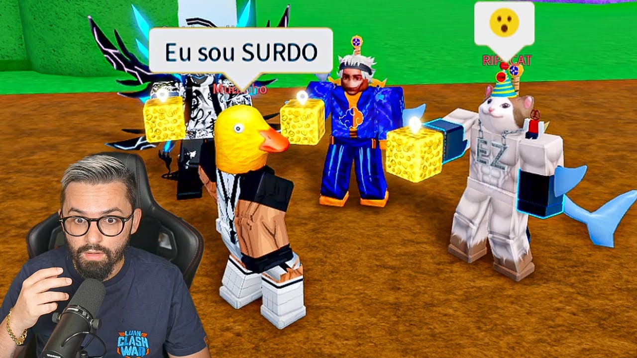 Uma criança surda pediu pra entrar na minha Tripulação do Blox Fruits