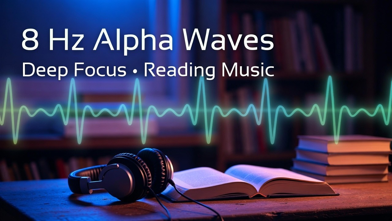 8 Hz Alpha Waves for Deep Focus Reading | Binaural Beats Relaxation Music (1 Hour)
