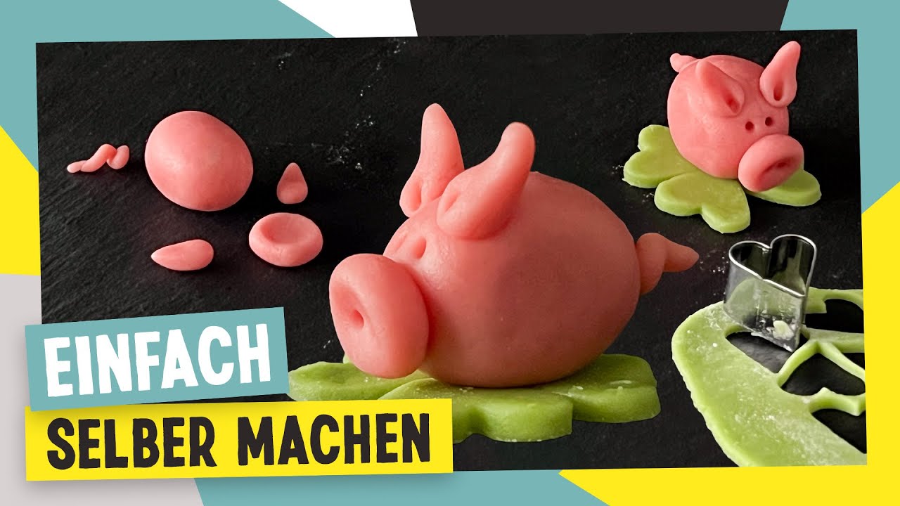 Glücks-Schweinchen aus Marzipan für Silvester selber machen