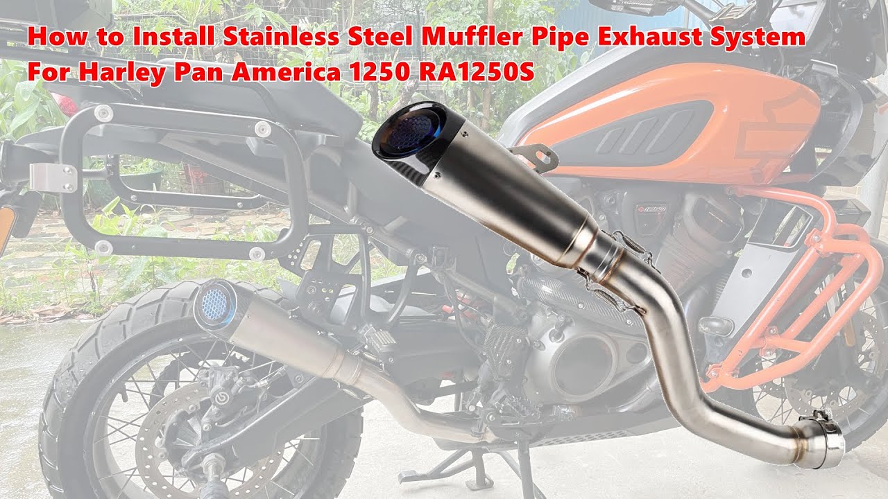How to Install Stainless Steel Muffler Pipe Exhaust System For Harley Pan America 1250 RA1250S