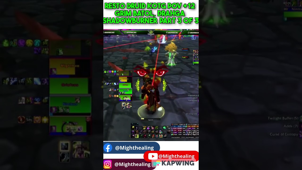 Drahga Shadowburner Part 3 of 3 Resto Druid +12 Grim Batol Tyrannical and Fortified. KotG