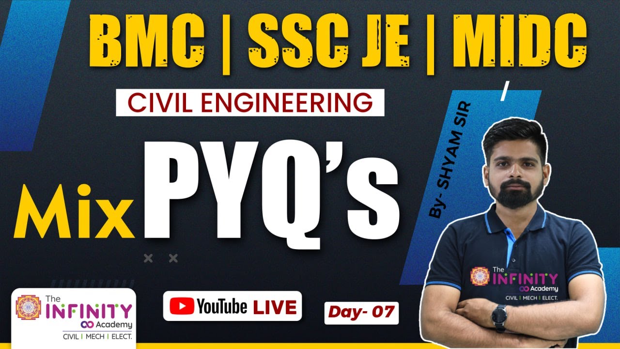 BMC SSC JE PYQs | BMC & SSC JE Civil Most Expected MCQs |  Useful For #wrd #bmc  #ssc  | Day 07