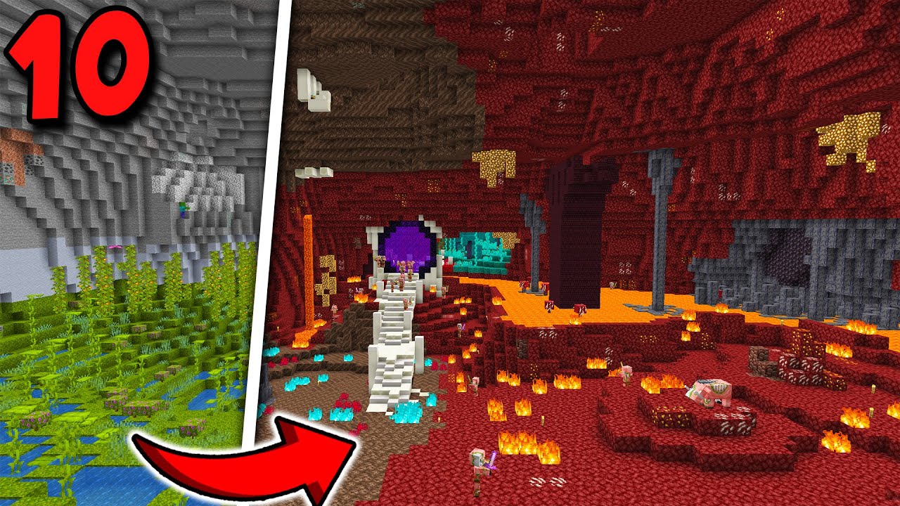 I Transformed the OVERWORLD into the NETHER in Minecraft Hardcore
