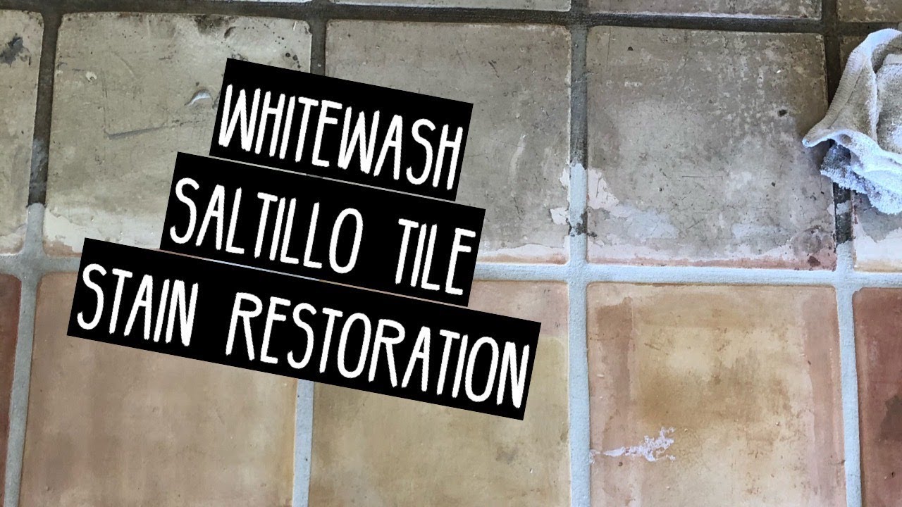 Restoring Whitewash Stained Terracotta Saltillo Tiles Before and After | Sealer Removal