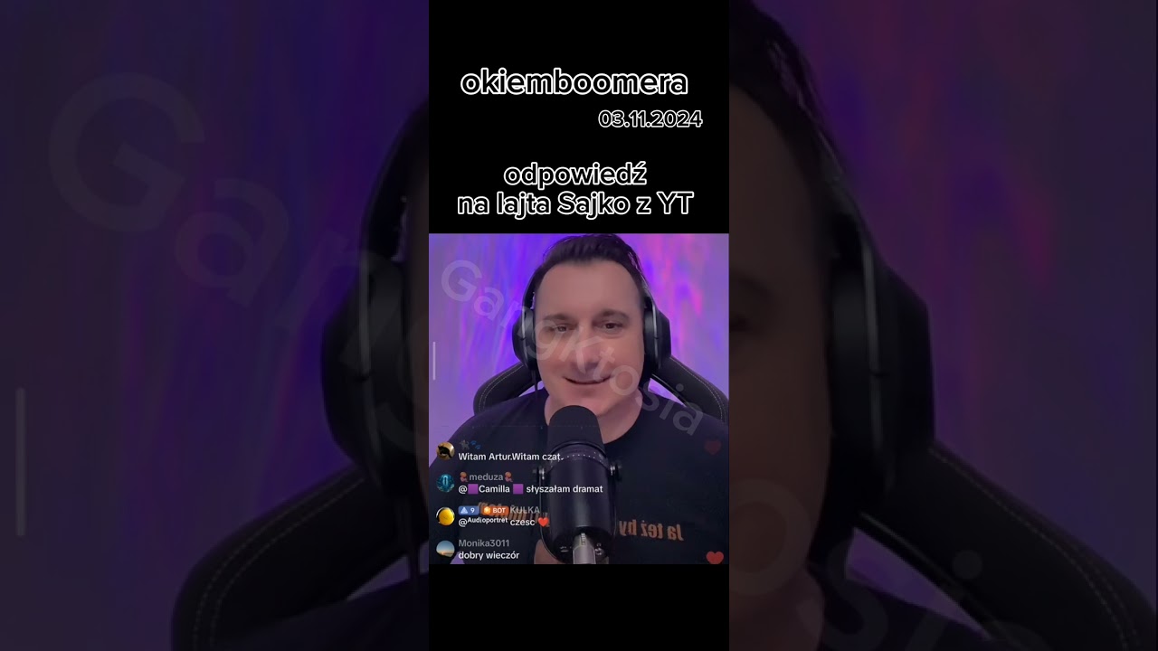 okiemboomera 03.11.2024 - odpowiedź na lajta Sajko z YT