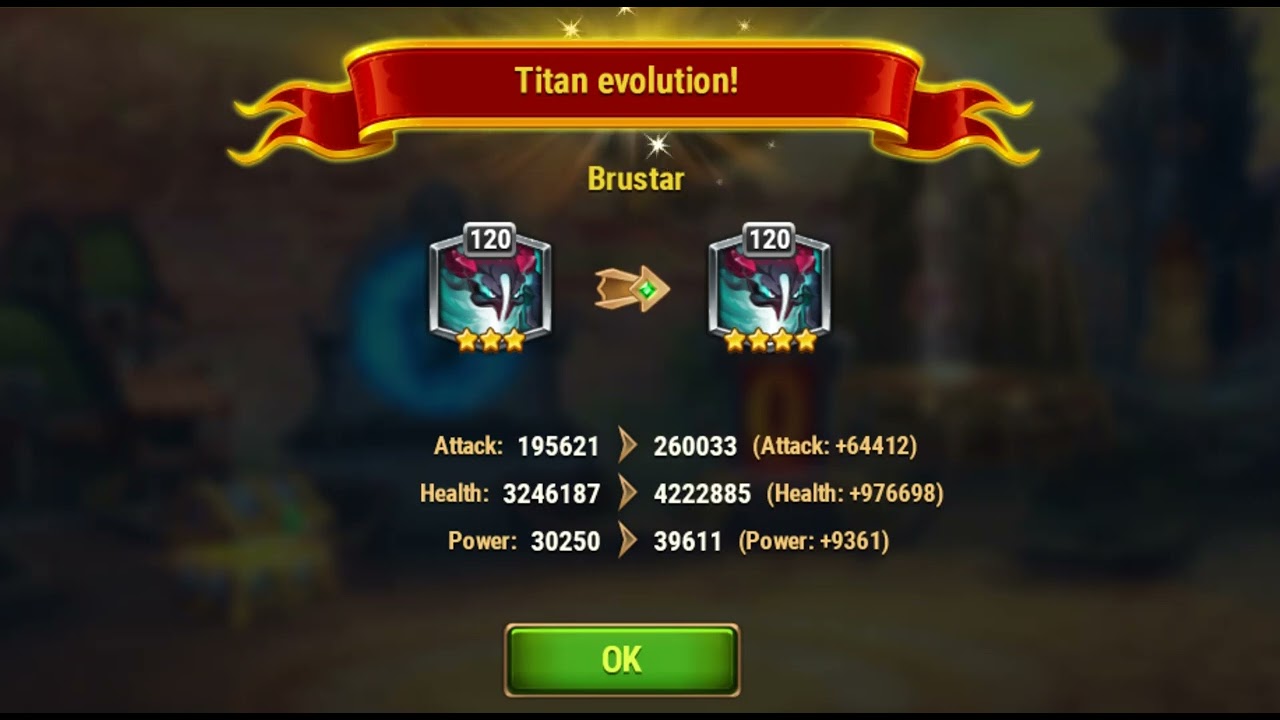 Evolve Brustar the Dark Tank Titan to 4-Stars #HeroWars