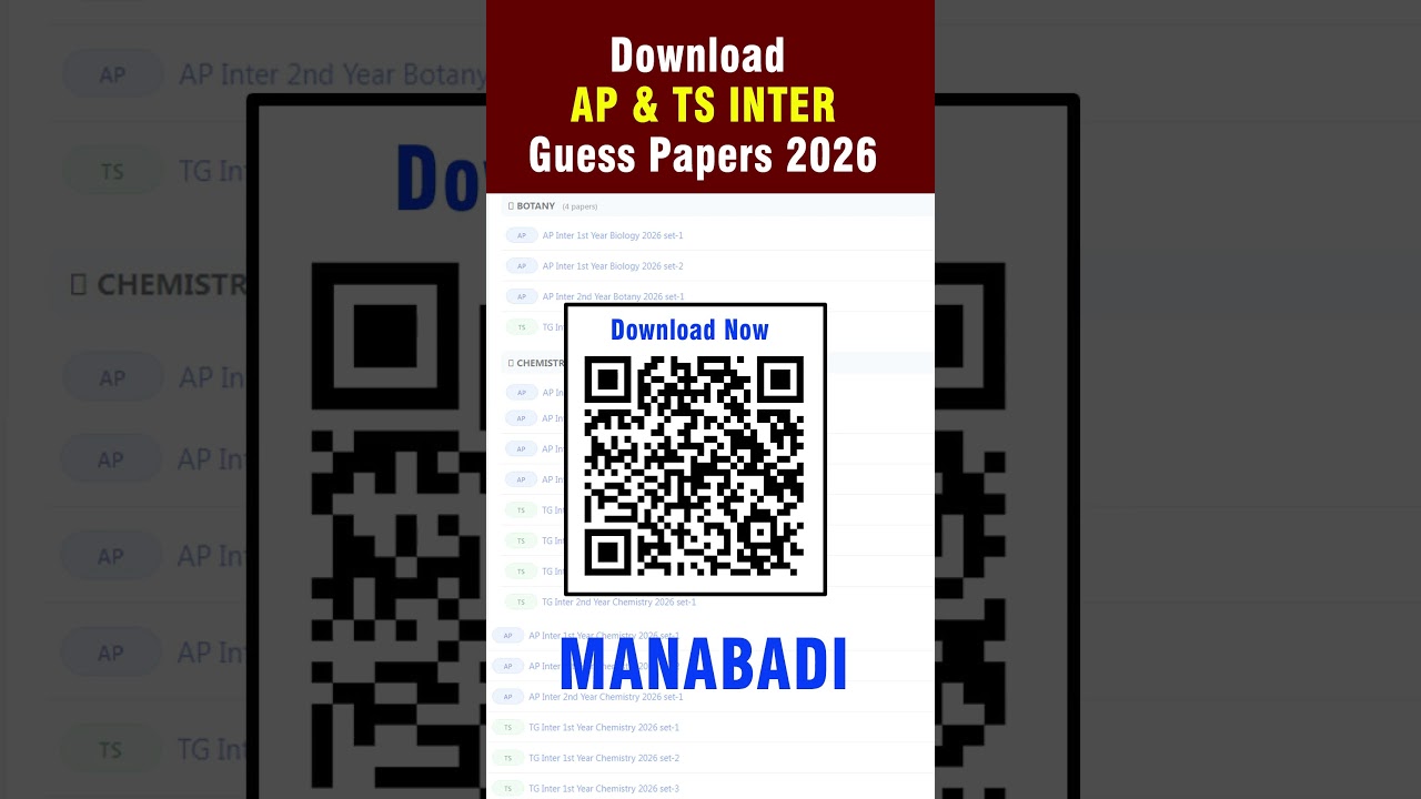 Download AP & TS Inter Guess Papers 2026 PDF | 1st & 2nd Year Important Questions