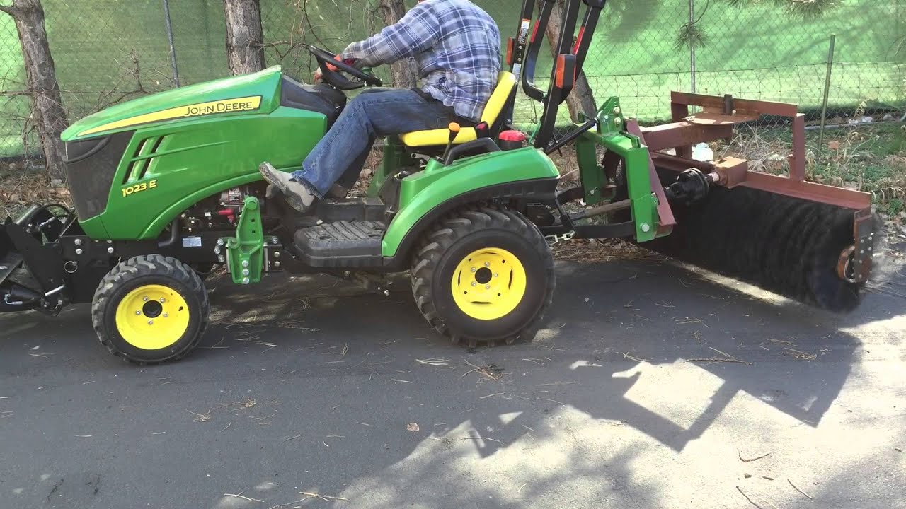 Working on the homemade sweeper