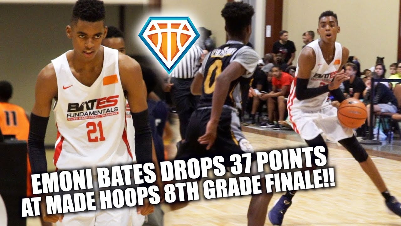 Emoni Bates DROPS 37 at MADE HOOPS 8th Grade Finale!! | 6'8 w/ the BALL ON A STRING