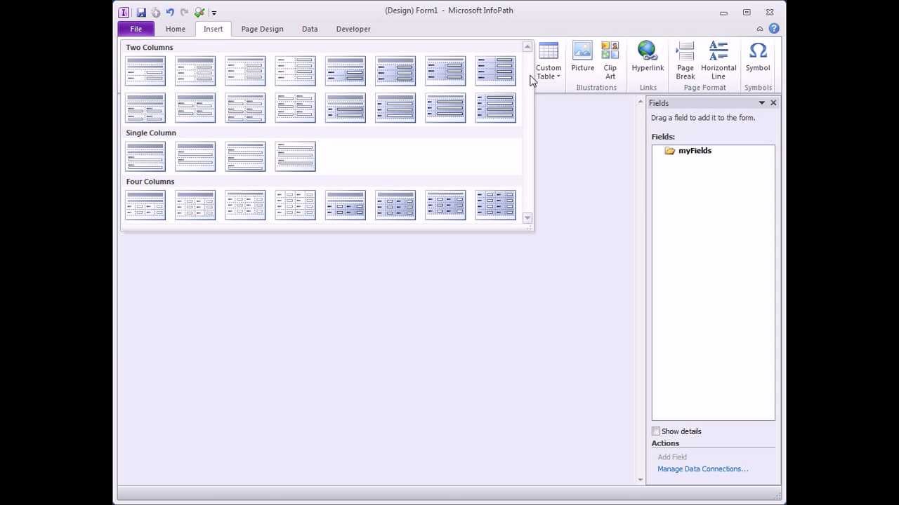 InfoPath 2010  |  Designing with Layout Tables