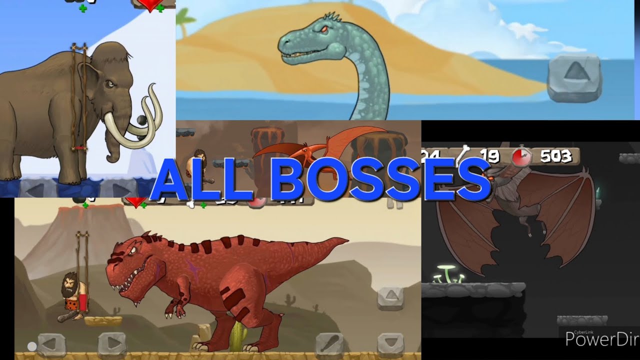 Caveman Chuck All Bosses (No Damage) Fight