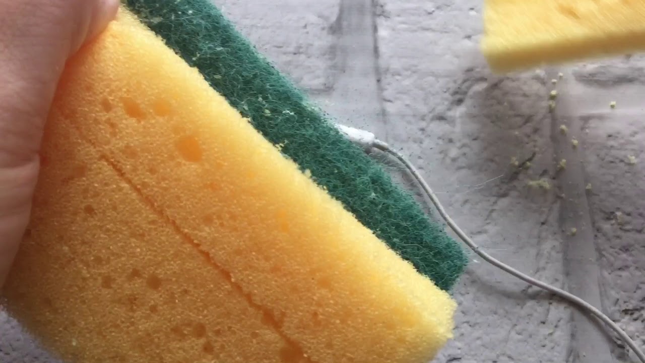 ASMR SPONGES | Dry kitchen sponge cutting and ripping | Sponge, destroy sounds