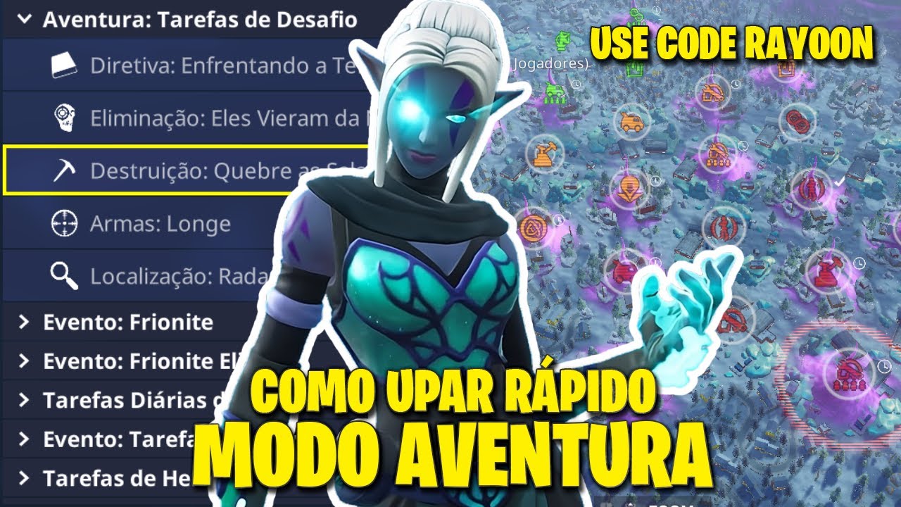 COMO UPAR RÁPIDO NO MODO AVENTURA - FORTNITE SALVE O MUNDO