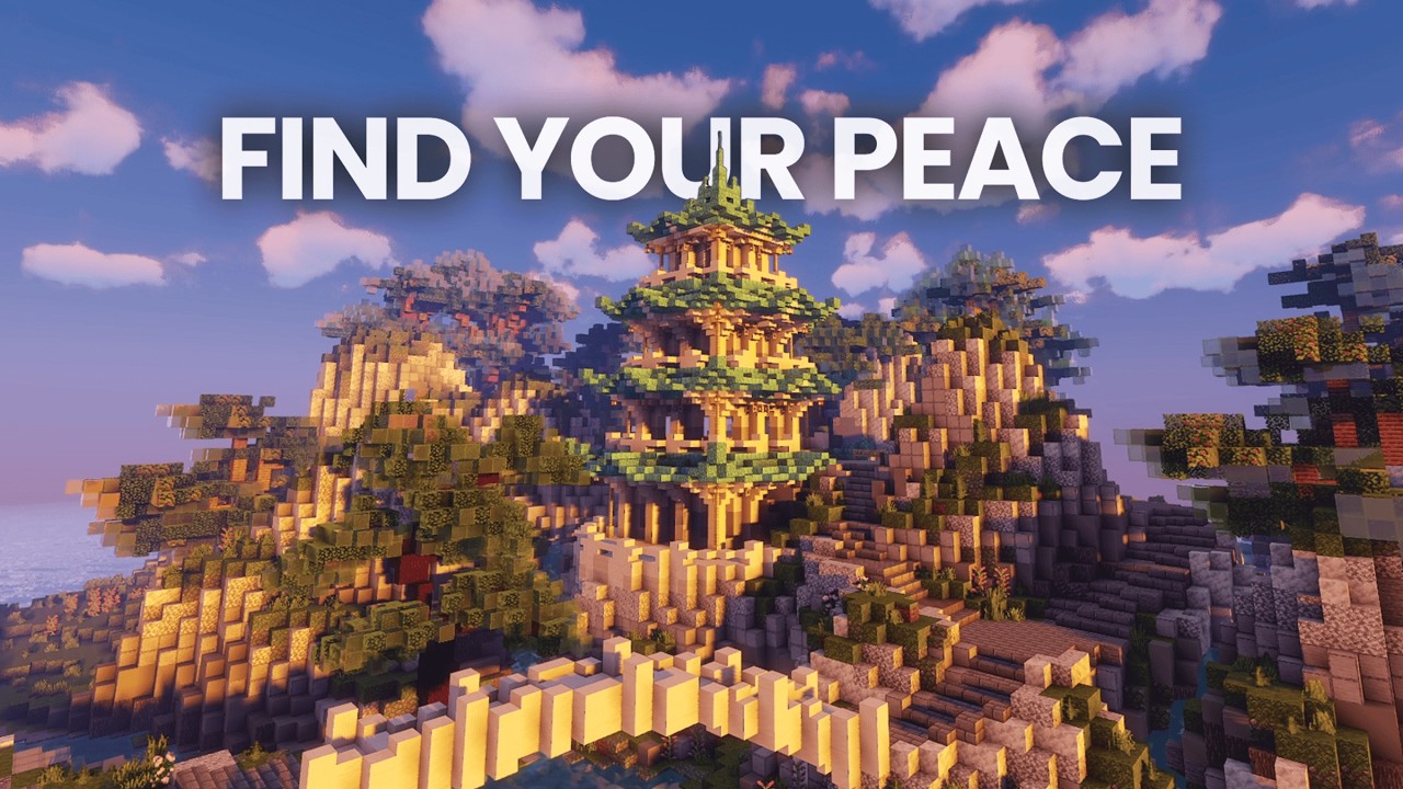 Minecraft Cozy Mountain Temple 🌿 | 8 Hours Peaceful Minecraft Ambience for Sleep