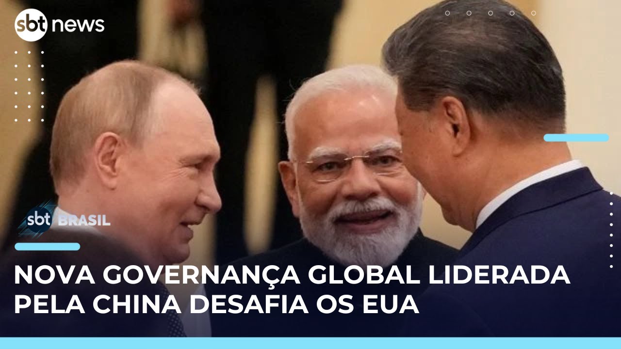 Xi Jinping propõe nova governança global e desafia EUA em cúpula com Rússia e Índia | #SBTBrasil