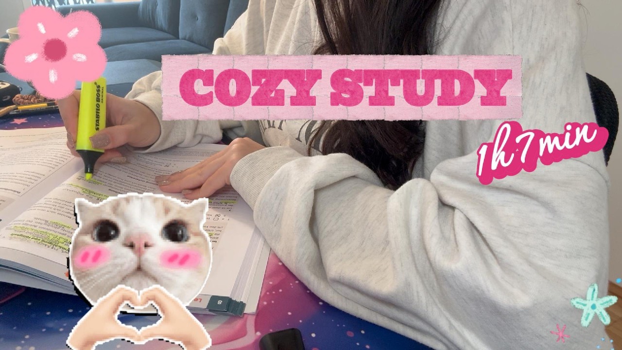 1H 07MIN COZY STUDY WITH ME | No Talking, Deep Focus