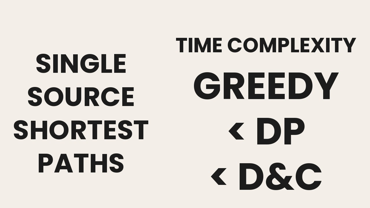 DAA 16 (Part 1) – Single Source Shortest Paths: Greedy vs DP vs Divide & Conquer | CS F364