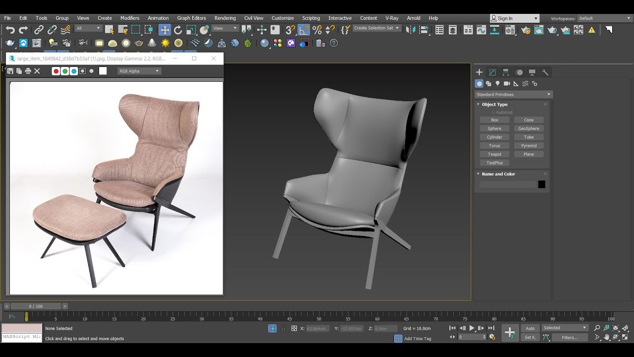 how to make chair in 3ds max , 3d max tutorial for beginners