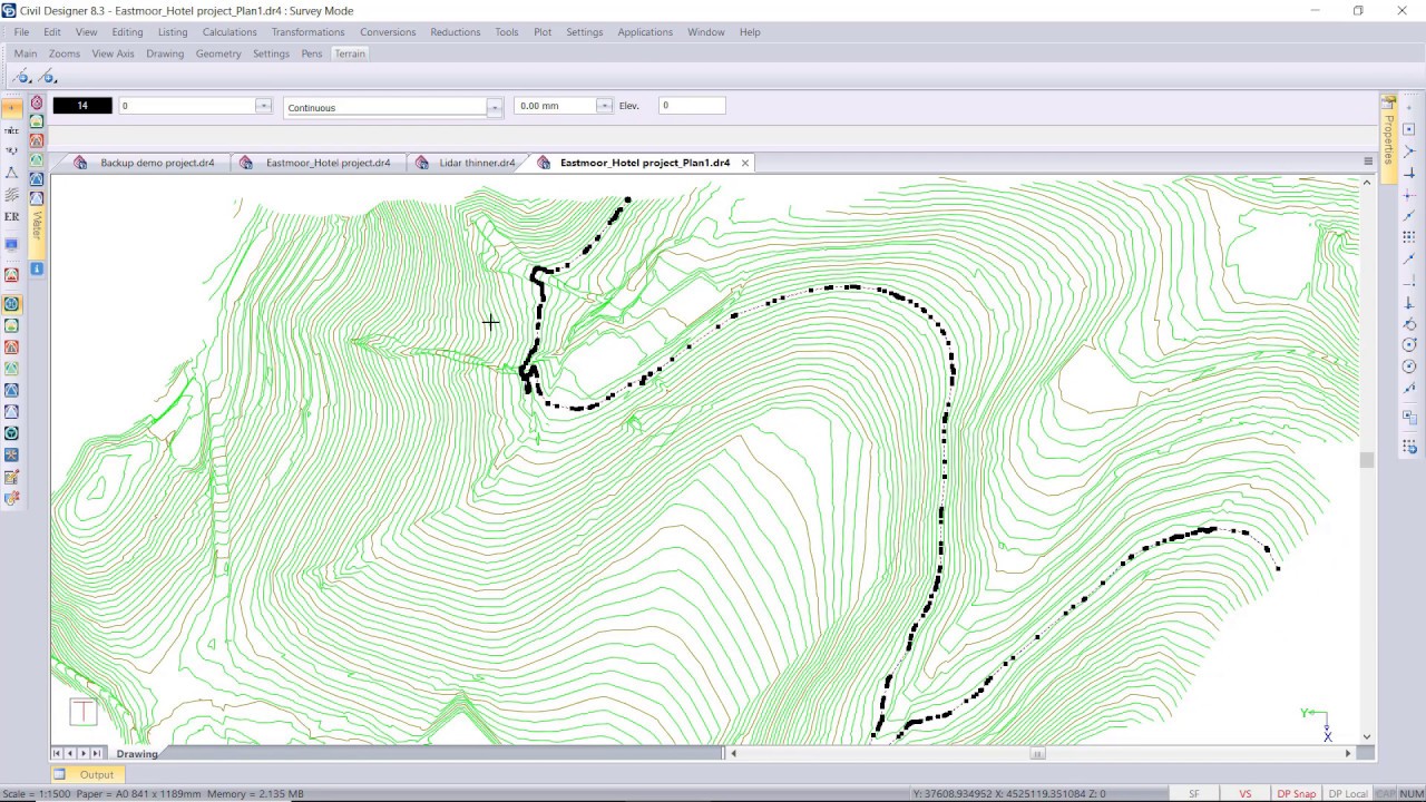 CIVIL DESIGNER software: Open Classroom - DTM from contour polylines