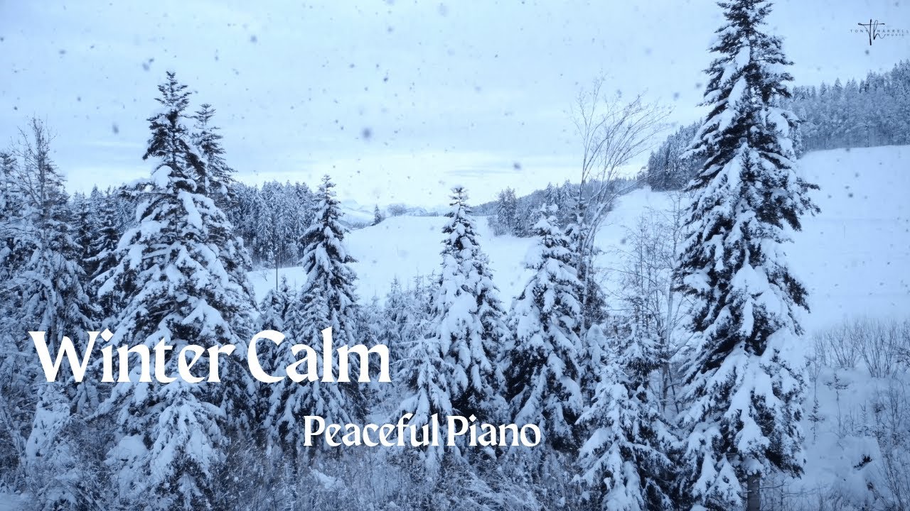 Winter Calm ❄️ | Peaceful Piano Instrumental | Reflective Snowfall in the Mountains