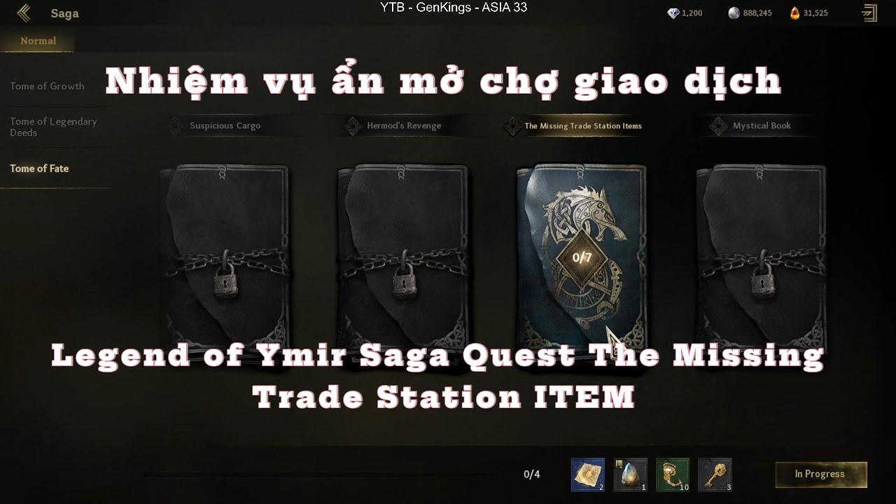 Nhiệm vụ ẩn mở chợ giao dịch - Legend of Ymir Saga Quest The Missing Trade Station ITEM