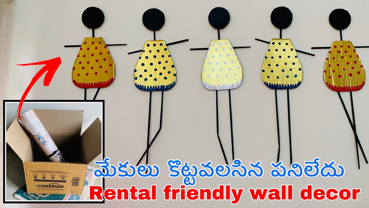 Newspaper wall hanging |Wall makeover | Newspaper craft Doll | Best out of waste | DIY room decor