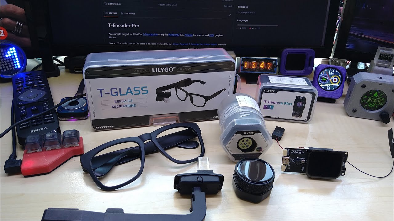 #LILYGO #ESP32 T-Encoder Pro, T-Camera Plus S3, T-Glass plus Custom Bezel for the Encoder by #Hayri