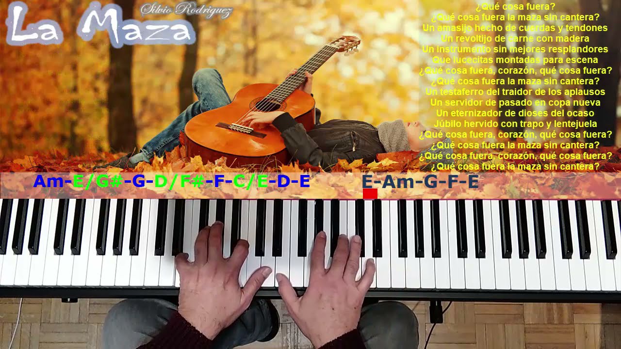 La Maza. Silvio Rodriguez. Acordes en Piano