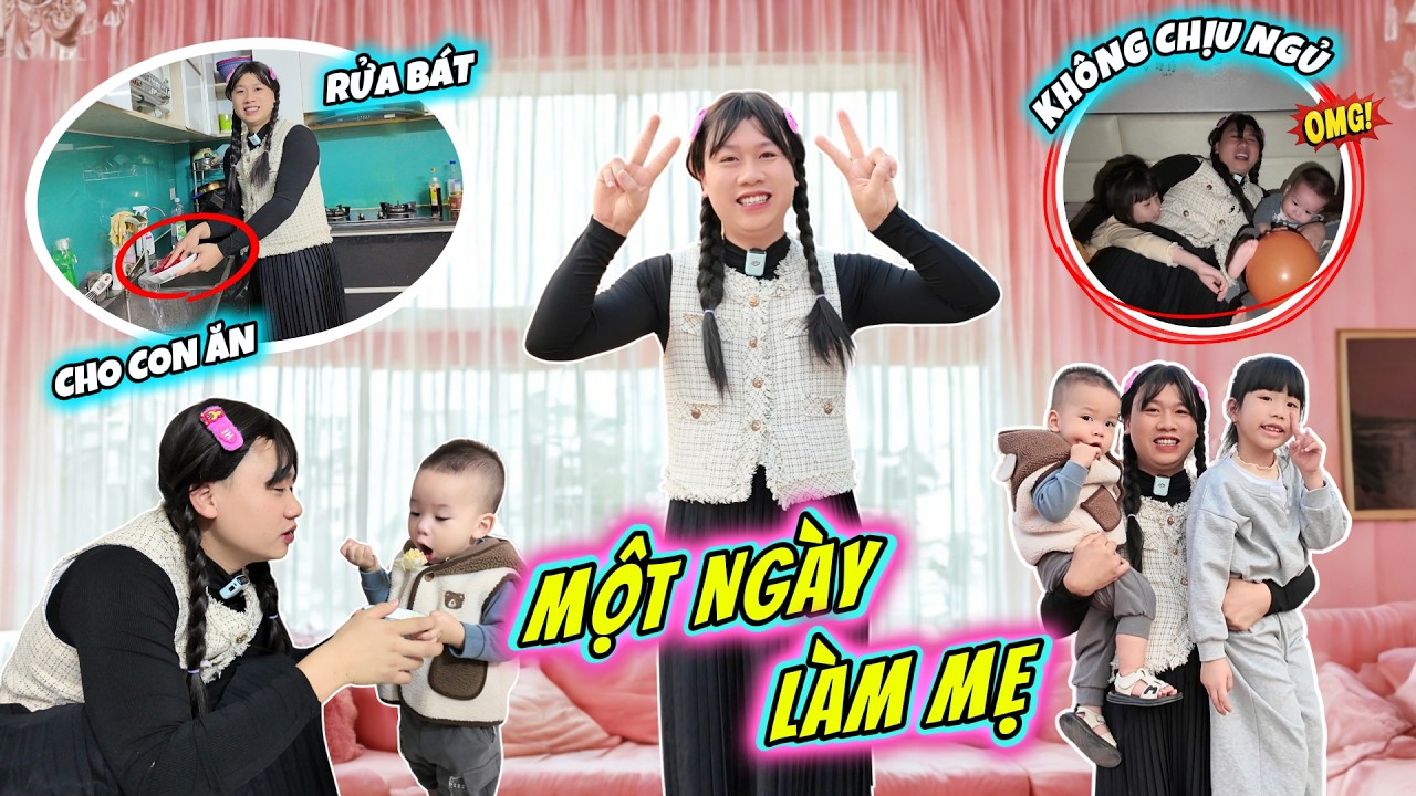 Một Ngày Bố Hoàng Làm Mẹ Của MiMi Và MiLo