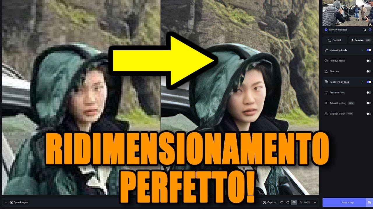 Ridimensionamento, nitidezza, riduzione rumore perfetti con Topaz Photo AI