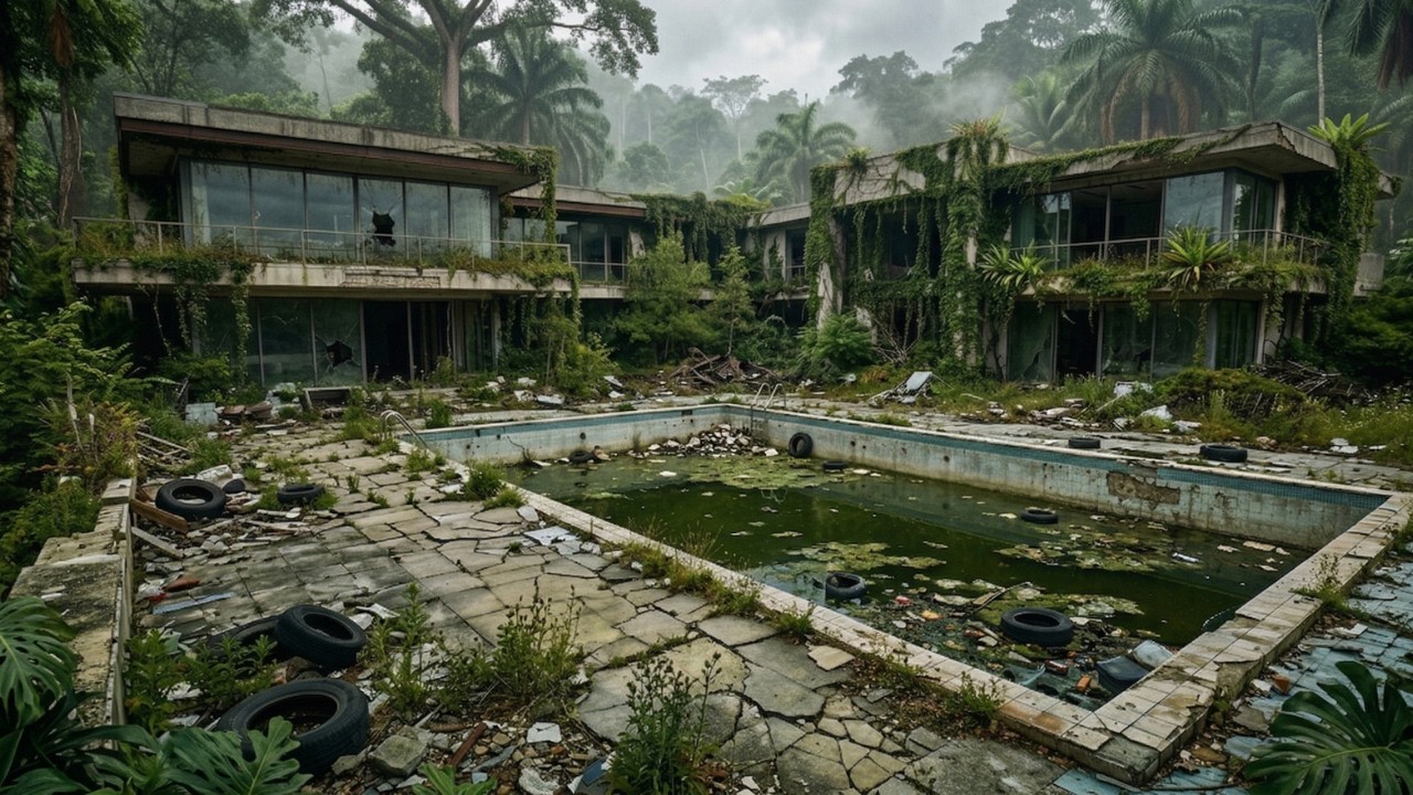 Abandoned American Villa Turned Into Epoxy Floors: 5 Stunning 3D Interior Design Rooms