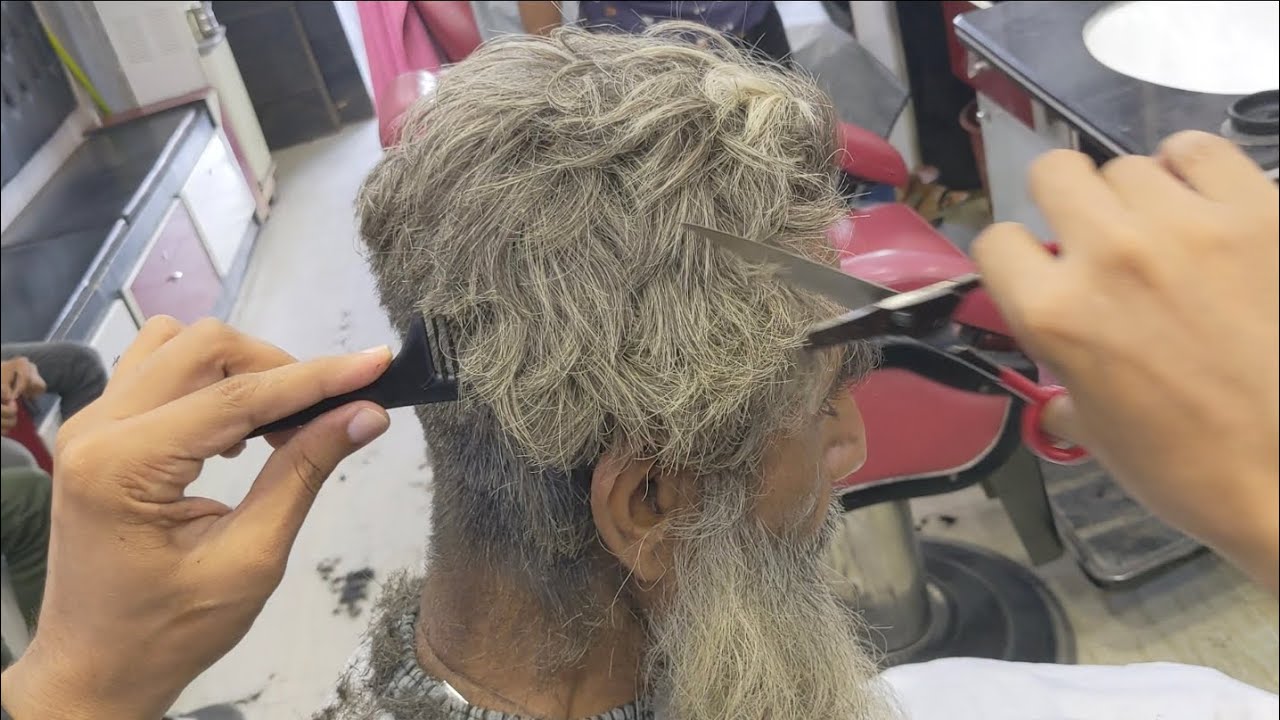Old Man looks completely different with his New haircut and beard shaved #alrayaanhairstudio