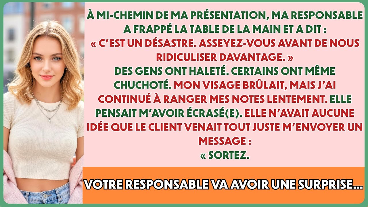 Elle m’a humiliée lors d’une présentation — puis un client d’élite a révélé une vérité choquante.